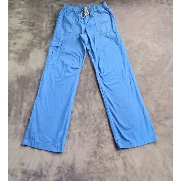 aerie Pants - Aerie Pants Womens Sz S Blue Pull On Scrubs Medical Ladies Cotton Hospital C22-5